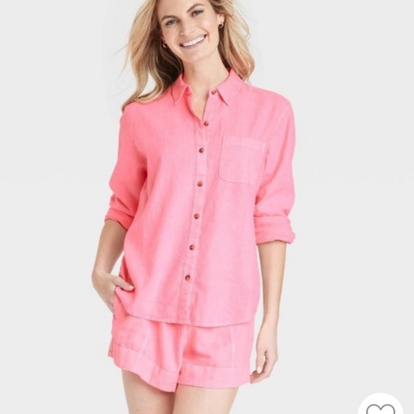 Relaxed fit button down - pink - Picture 4 of 6